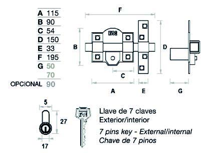 Cerrojo Fac 302L-115