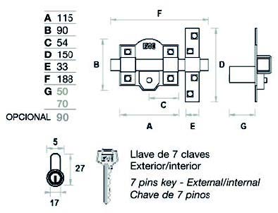 Cerrojo Fac 303L-115