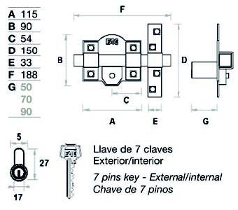 Cerrojo Fac 303T-115