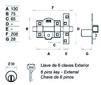 Cerrojo Fac 304DF-130