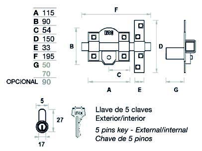 Cerrojo Fac 306L-115