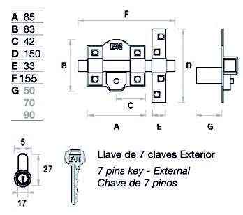 Cerrojo Fac 307R-80