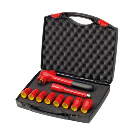 Maleta Juego de Carraca 1/2" y Vaso de Llave con Aislamiento (10 pzas) WIHA