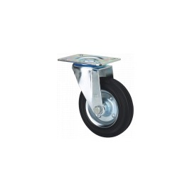 RUEDA BS GOMA NEGRA NATURAL REF.2-0225 Ø100x27mm 110kg ALEX