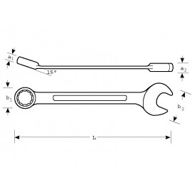 LLAVE COMBINADA CON CARRACA ARTICULADA BAHCO 41RM EN METRICA