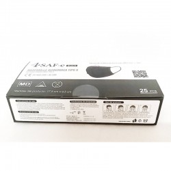 Mascarilla Quirúrgica Tipo IIR negra 25 unidades