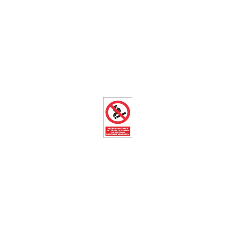 Señal Prohibido Fumar 4 Idiomas JULIO GARCÍA