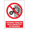 Señal Prohibido Trabajar Sin El Dispositivo De Seguridad JULIO GARCÍA