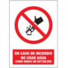 Señal En Caso De Incendio No Usar Agua Como Medio De Extinción JULIO GARCÍA