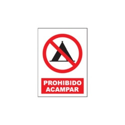 Señal Prohibido Acampar...