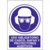 Señal Uso Obligatorio De Casco, Gafas Y Protectores Auditivos JULIO GARCÍA
