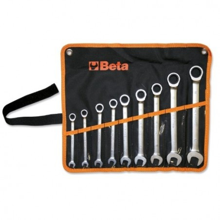 Juego de 9 Llaves Combinadas Articuladas con Carraca BETA TOOLS