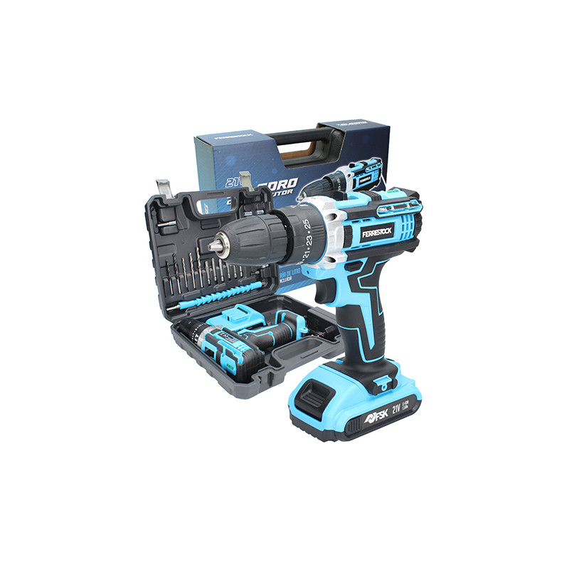 Taladro percutor 21V 1,5 AH con 25 Accesorios