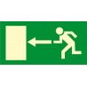 SEÑAL SALIDA FLECHA PUERTA A IZQUIERDAS FOTOLUMINISCENTE PVC 16X32 cm