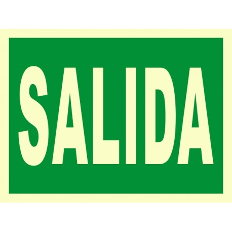 SEÑAL SALIDA FOTOLUMINISCENTE PVC 21X29 cm