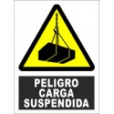SEÑAL PELIGRO CARGA SUSPENDIDA PVC 23X34 cm