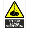 SEÑAL PELIGRO CARGA SUSPENDIDA PVC 23X34 cm