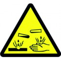 SEÑAL PELIGRO CORROSION ADHESIVA PVC TRIANGULO 10,5 cm
