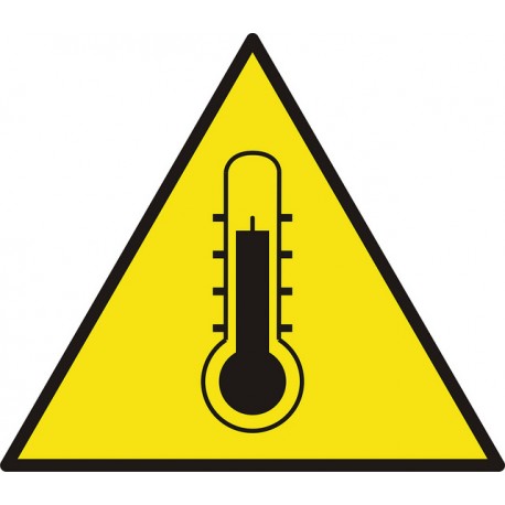 SEÑAL PELIGRO ALTA TEMPERATURA ADHESIVA PVC 12X14 cm SEÑAL PELIGRO ALTA TEMPERATURA ADHESIVA PVC 12X14 cm