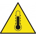 SEÑAL PELIGRO ALTA TEMPERATURA ADHESIVA PVC 12X14 cm