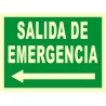 SEÑAL SALIDA DE EMERGENCIA FLECHA IZQUIERDA FOTOLUMINISCENTE PVC 21X29 cm