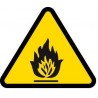 SEÑAL PELIGRO INCENDIO ADHESIVA PVC 12X14 cm