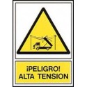 SEÑAL PELIGRO ALTA TENSION PVC 33X50 cm