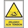 SEÑAL PELIGRO ALTA TENSION PVC 33X50 cm