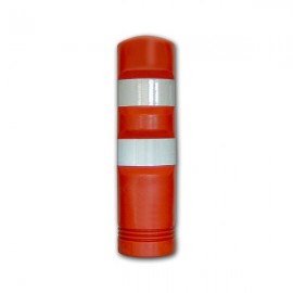 HITO FIJO POLIETILENO ROJO Ø20x75cm BANDAS REFLECTANTES