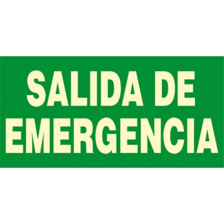 SEÑAL SALIDA DE EMERGENCIA FOTOLUMINISCENTE PVC 148X297 mm