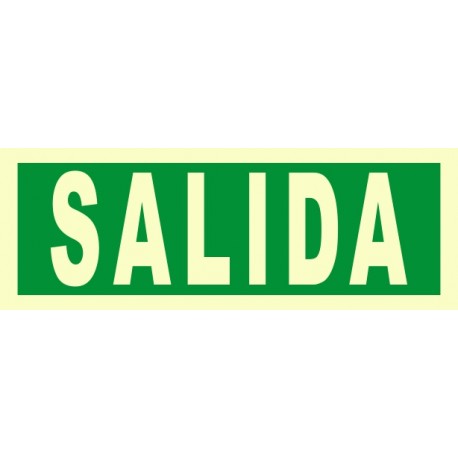 SEÑAL SALIDA FOTOLUMINISCENTE PVC 10,5X30 cm SEÑAL SALIDA FOTOLUMINISCENTE PVC 10,5X30 cm