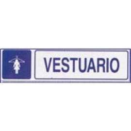 SEÑAL INFORMATIVA 180X60 mm VESTUARIO