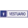 SEÑAL INFORMATIVA 180X60 mm VESTUARIO