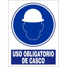 SEÑAL USO OBLIGATORIO DE CASCO PVC 30X40 cm