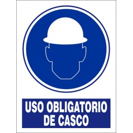 SEÑAL USO OBLIGATORIO DE CASCO PVC 30X40 cm