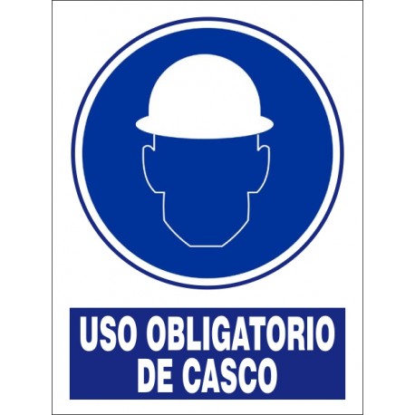 SEÑAL USO OBLIGATORIO DE CASCO PVC 30X40 cm SEÑAL USO OBLIGATORIO DE CASCO PVC 30X40 cm