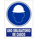 SEÑAL USO OBLIGATORIO DE CASCO PVC 30X40 cm