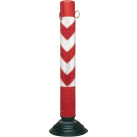 HITO DESMONTABLE Y BASCULANTE EN PVC ROJO 80 cm BANDAS REFLECTANTES