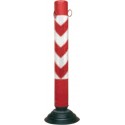 HITO DESMONTABLE Y BASCULANTE EN PVC ROJO 80 cm BANDAS REFLECTANTES