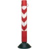 HITO DESMONTABLE Y BASCULANTE EN PVC ROJO 80 cm BANDAS REFLECTANTES