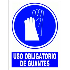 SEÑAL USO OBLIGATORIO DE GUANTES PVC 30X40 cm