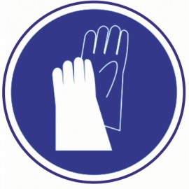 SEÑAL USO OBLIGATORIO DE LAS GUANTES PVC 21X21 cm
