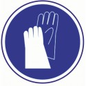 SEÑAL USO OBLIGATORIO DE LAS GUANTES PVC 21X21 cm