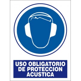 SEÑAL USO OBLIGATORIO DE PROTECCION ACUSTICA PVC 30X40 cm