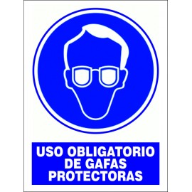 SEÑAL USO OBLIGATORIO DE GAFAS PROTECTORAS PVC 30X40 cm