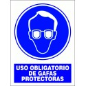 SEÑAL USO OBLIGATORIO DE GAFAS PROTECTORAS PVC 30X40 cm