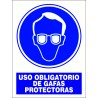 SEÑAL USO OBLIGATORIO DE GAFAS PROTECTORAS PVC 30X40 cm