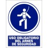 SEÑAL USO OBLIGATORIO DEL ARNES DE SEGURIDAD PVC 30X40 cm