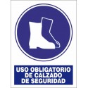 SEÑAL USO OBLIGATORIO DE CALZADO DE SEGURIDAD PVC 23X34 cm