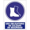 SEÑAL USO OBLIGATORIO DE CALZADO DE SEGURIDAD PVC 23X34 cm